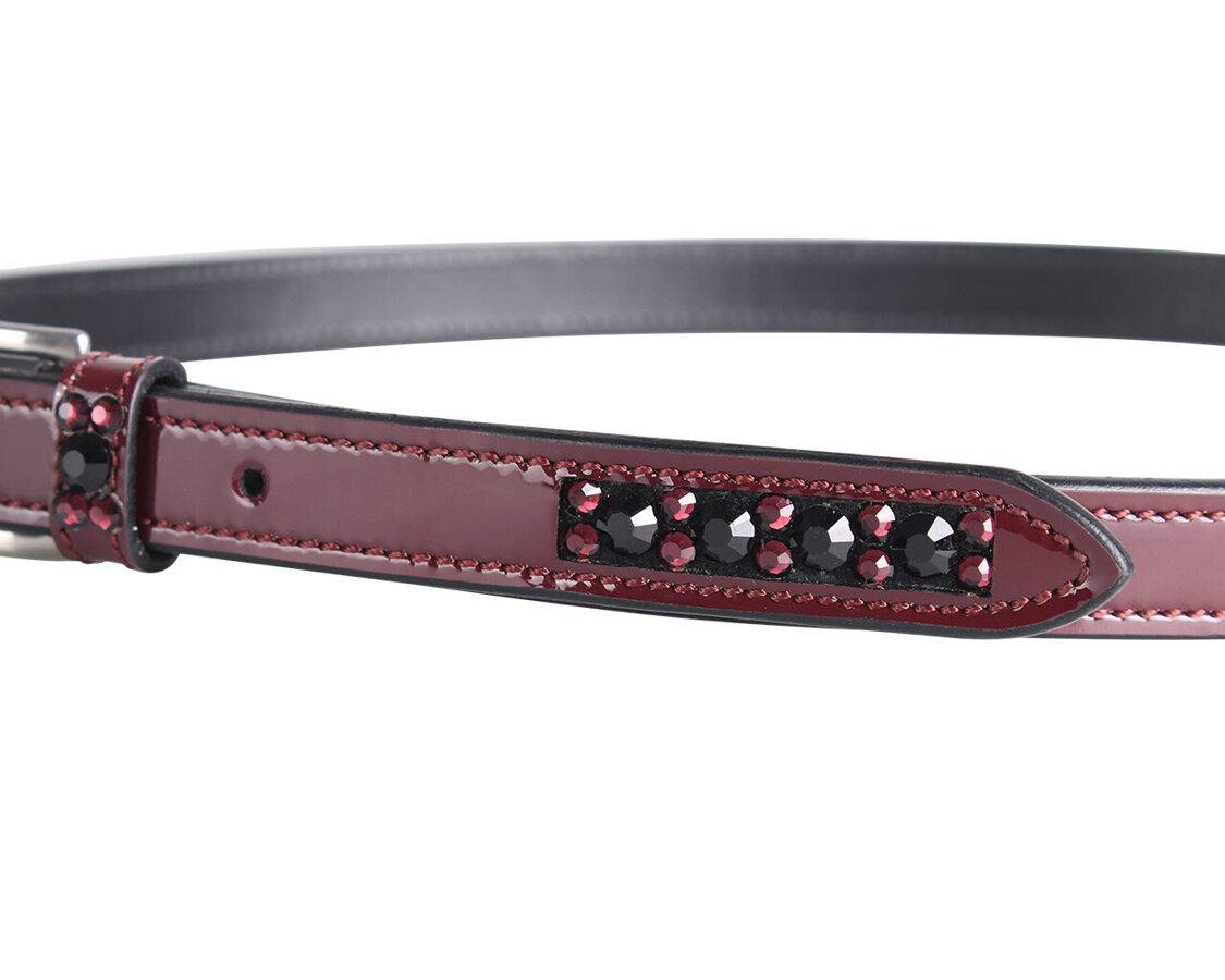 QHP patent leather belt Chianti